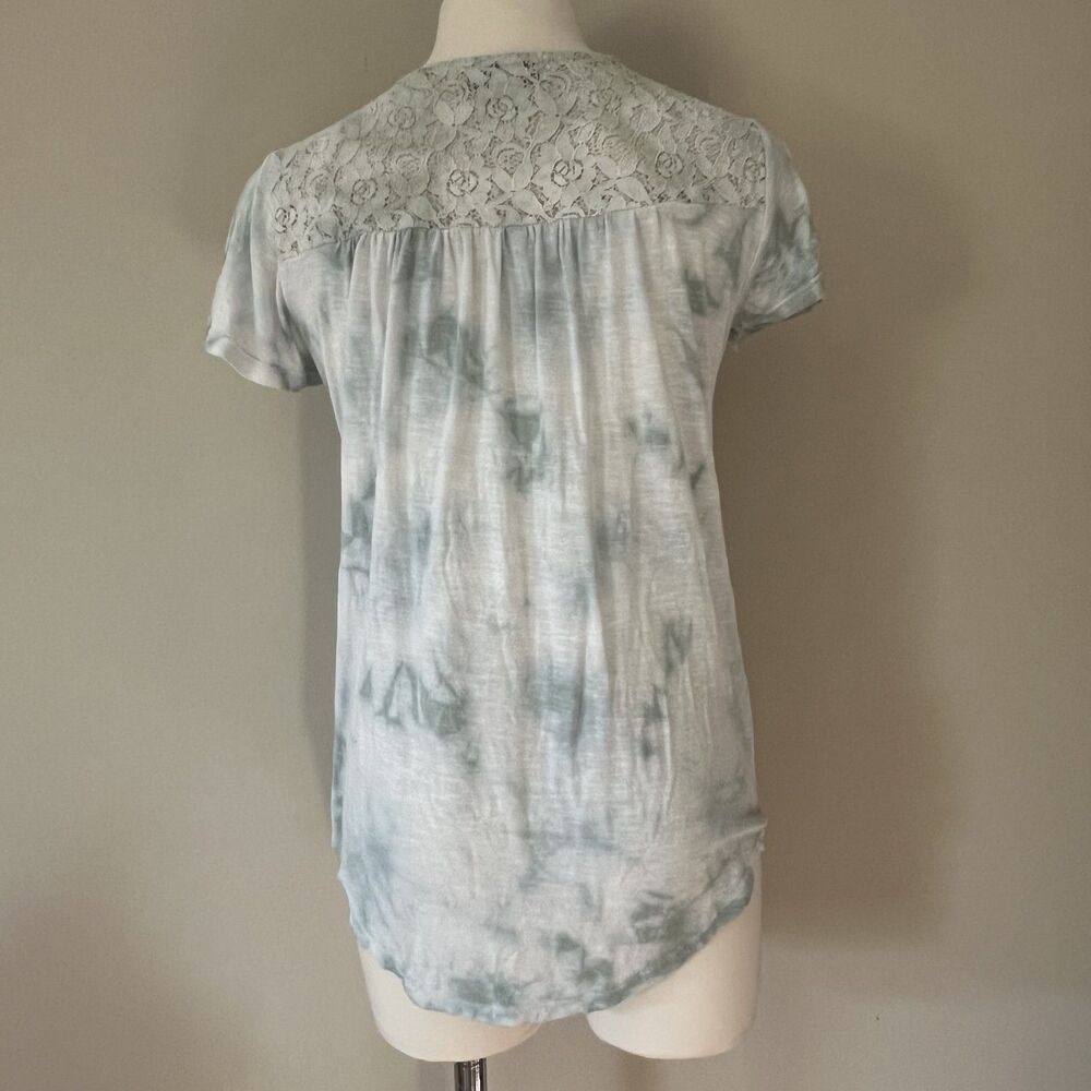 Knox Rose Tie Dye Short Sleeve Boho V-neck Tee Shirt Bohemian Blouse Top sz xs - Picture 4 of 8